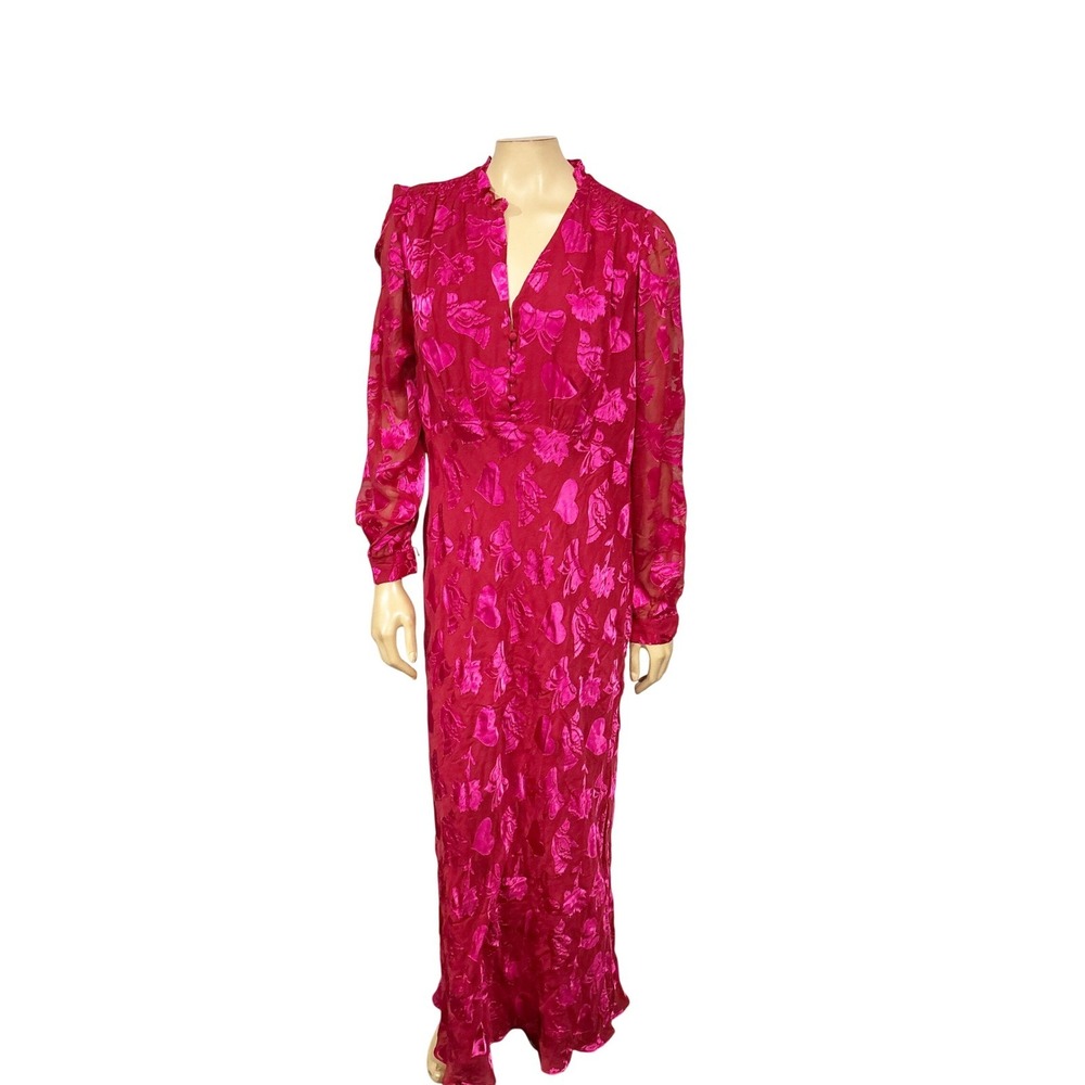 Boden Fuchsia Pink Floral Maxi Dress